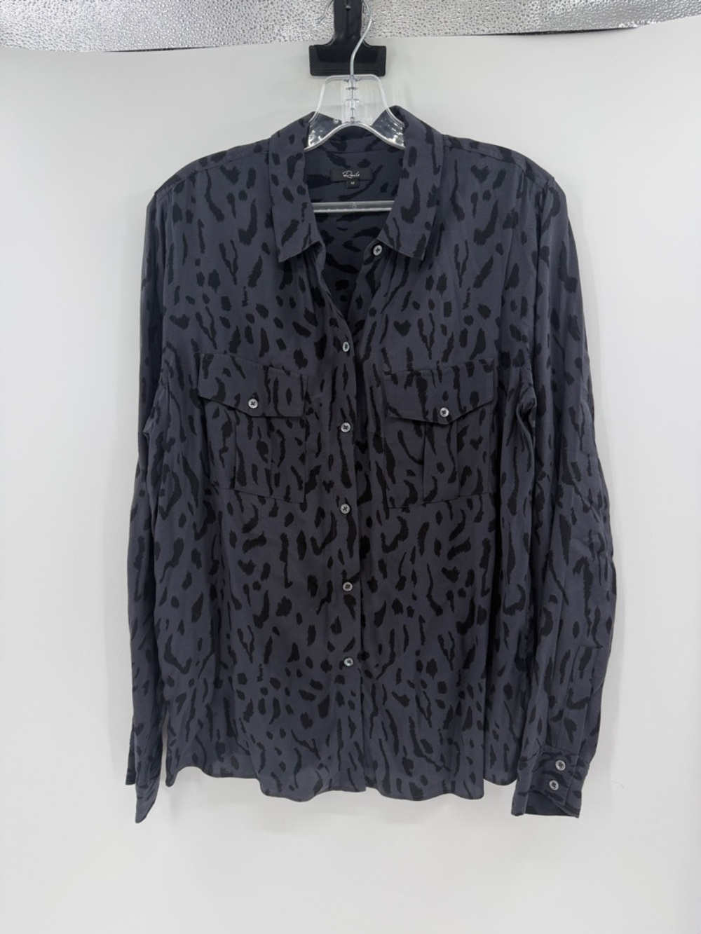 Rails Women's Rhett Long Sleeve Button Down - Ash Cheetah - Medium